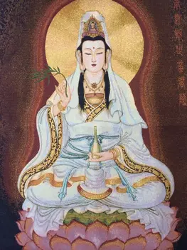 Aukso šviesos, deivės guanyin statula, Tibete ir Nepale thangka/2
