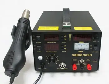 Aukštos kokybės lituoklio saike 909D perdarymas stotis hot air gun litavimo stotis su galios suuply 3 in 1 220V / 110V