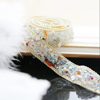 Aukštos kokybės Perlų Puošnios Nėrinių Apdaila Vestuvių suknelė Drabužių dekoratyviniai aksesuarai Geležies drabužius arba Siūti 2cm Plotis