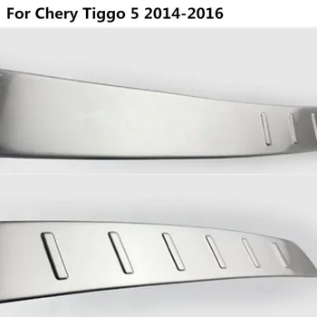 Automobilių optikos išorinių galinio buferio kamieno apdaila padengti Nerūdijančio Plieno plokštė pedalo gaubtai 1pcs Už Chery Tiggo 5 Tiggo5 m. m. 2016 m.