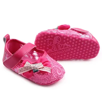 Baby girl princesė vaikiška avalynė lankas stulbinantis princesė batai tuščiaviduriai pirmą vaikščioti pėsčiomis, labai plonas, labai kvėpuojantis 2xz6