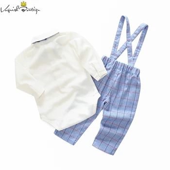 Bebes drabužius ilgas rankovėmis jumpsuit su laivapriekio ir pledas darbo drabužiai medvilnės naujagimiui drabužius atsitiktinis kūdikių drabužių rinkinys