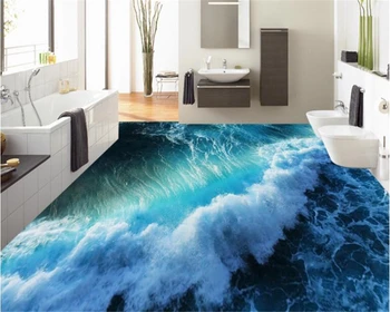 Beibehang 3d tapetai Užsakymą mados estetinės asmenybės tapetai didžioji trimatis vandenyno bangos vandens 3D grindų dažymas