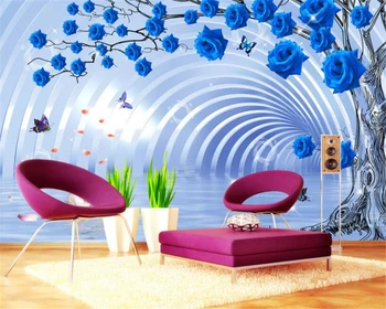 Beibehang 3d tapetai Užsakymą mados estetinį tapetų 3D paprasta svajonė vandens rožės TV fono sienos papel de parede tapety