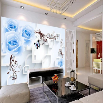 Beibehang Autorių nuotraukos mėlyna banshen rožių žiedų foto tapetų sofa-lova, TV foną, didelės freskos, sienų danga tapetai