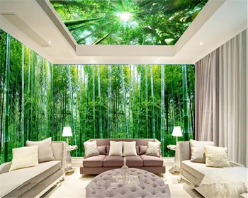 Beibehang gaivus ir gundantis trimatis papel de parede tapetai, bambuko kraštovaizdžio 3D kietas temą kosmoso fone sienos
