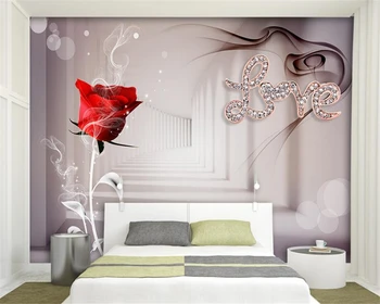 Beibehang papel de parede Namų Dekoravimo dekoratyvinis dažymas tapetų raudona rožė modernus trimatis fono sienos behang