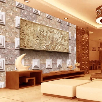 Beibehang Qingming Upės žemėlapį, trimatis kambarį fono sienos užsakymą didelio masto freskomis su aplinkos tapetai