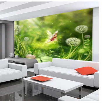 Beibehang romantiška kiaulpienių Modernus 3d sienos freskomis tapetai, 3D freskos Tv, sofa fono sienos papel de paredehome apdaila
