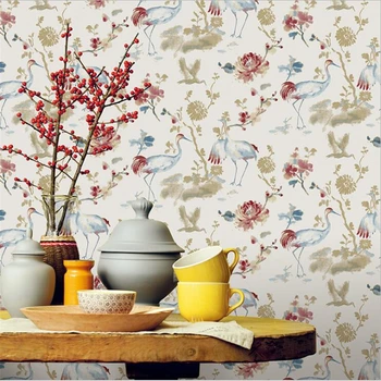 Beibehang tapetai Kinų stiliaus neaustinių ekrano užsklanda šiltas tyrimas kambarį, TV foną, sienos paukščių tapetai papel de parede