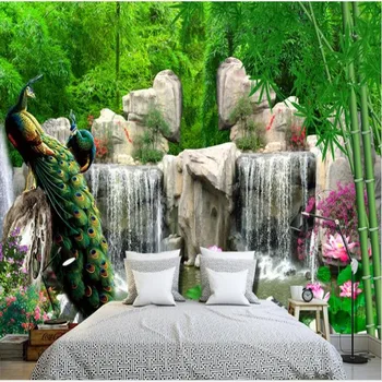 Beibehang Užsakymą didelio masto freskomis bambuko kalnų rockery Povas, švieži, TV foną, neaustinių ekrano užsklanda papel de parede