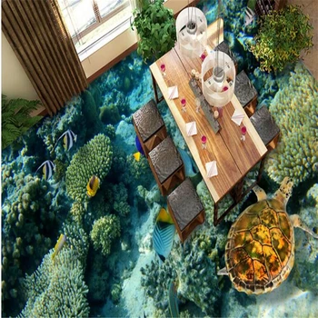 Beibehang Užsakymą neaustinių ekrano užsklanda povandeninio pasaulio koralų vėžlys 3D grindis, vonios kambarį, tapyba