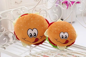BOLAFYNIA Vaikų Pliušinis Įdaryti Žaislas Animacinių filmų hamburger pagalvės Kūdikiams, Vaikams, Žaislas, Kalėdų, Gimtadienio, Valentino Dienos dovanų