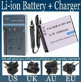 BP125A,IA-BP125A Baterija ir Kroviklis Samsung HMX-M20,HMX-Q10,HMX-K11,HMX-Q20,HMX-Q100,HMX-Q130,HMX-QF20,HMX-T10 vaizdo Kamera