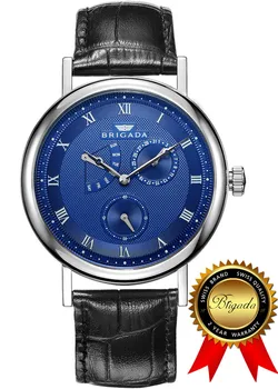 BRIGADA Šveicarijos Ženklo Laikrodžiai Vyrams, Gražus mėlyname Dial Verslo Atsitiktinis vyriški Laikrodžiai