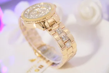 BS prekės ženklo Moterų kalnų krištolas Laikrodžiai Lady Suknelė Moterims žiūrėti Diamond Prabangos prekės Apyrankė Laikrodis ponios Kristalų Kvarciniai Laikrodžiai