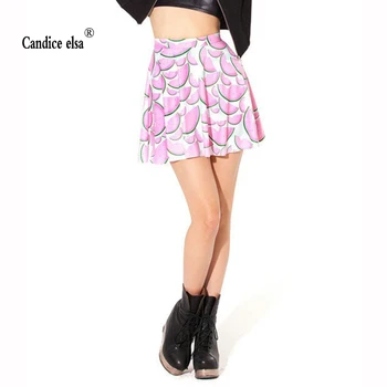 CANDICE ELSA moteris, sijonai, skaitmeninis spausdinimas didmeninė rožinė arbūzas krūtinė elastinga juosmens sijonas Skt1008