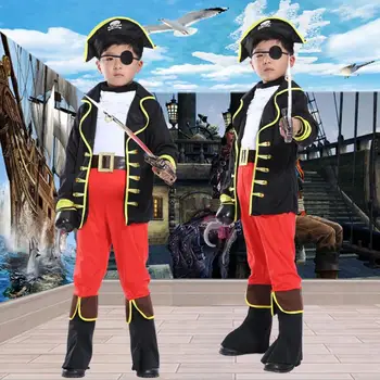 Captain jack sparrow piratų kostiumų cosplay helovinas kostiumas vaikams išgalvotas suknelė karnavaliniai kostiumai vaikams berniukams