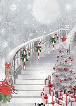 Christmas stairs background 5x7ft Photography backdrops Achtergronden voor fotostudio Fond studio photo vinyle Photo background