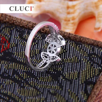 CLUCI Pakabukai visiškai dydžių lapų, žiedų, 6-10 dydžio, Plonos sidabro papuošalai, Bague Bijoux Žiedas, lieka Atviras Žiedas Moterims Mergina Vestuvių