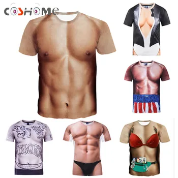Coshome Juokingi Raumenų Marškinėliai Vyrams, Moterims, 3D Grafika Marškinėlius Sporto marškinėliai 2018 Mados Drabužių Vasaros Tees Viršūnės