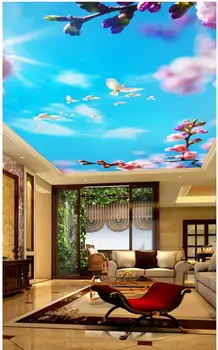 Custom 3d tapetai, freskos Europos stiliaus lubos Persikų dangaus riba 3d sienų apmušalai Namų Puošybai