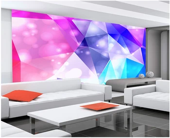 Custom geometrinis tapetai, mados ir spalvingas 3D diamondsused į kambarį KTV miegamojo sienos audinio papel DE parede