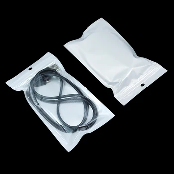 DHL 9*15 cm Baltas/Skaidrus Savarankiškai Antspaudas Užtrauktukas Plastikiniai Mažmeninė Laikymo Krepšys, Zip-Lock Ziplock Maišą Mažmeninio Paketo Su Pakabinti Skylę