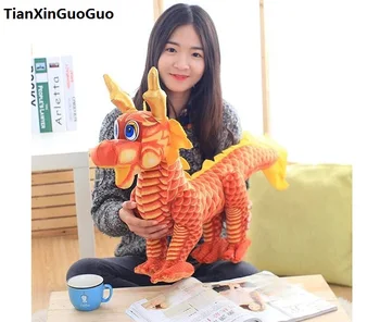 Didelis 80cm gražių animacinių filmų dragon pliušinis žaislas kinijos red dragon minkštos lėlės mesti pagalvę gimtadienio dovana s0850