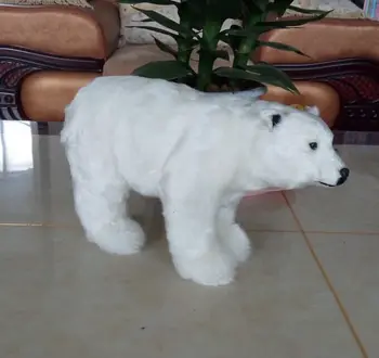 Didelis, mielas modeliavimas polar bear žaislas rankdarbių miela balta meška lėlės dovana, apie 31x18cm