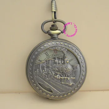 Didmeninė pirkėjas traukinio mechaninė kišeninio laikrodžio vyrų steampunk geros kokybės senovinių retro naujas antikvariniai bronzos vyrų romos dial valandą