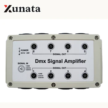 DMX signal amplifier 8 Channel Output DMX512 LED Controller stage control station head shaking lamp Splitter Distributor 12-24V