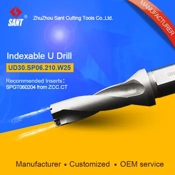 Double helix internal cooling holes 3 L/D 21mm U drill UD30.SP06.210.W25/ZTD03 with inserts ZCC SPGT06 or Taegutec SPMG06