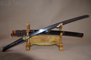Dragon Temą Rankų darbo Japonijos Samurai Katana Sharp Full Tang Molio Grūdintas Damasko Plieno Lankstymo Praktika gali sumažinti bambuko medis