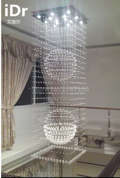 Dvigubą laiptai salė kambarį žibintai Villa aukštos kokybės liustra ilgai šviestuvo LED šviestuvo Krištolo Šviesa