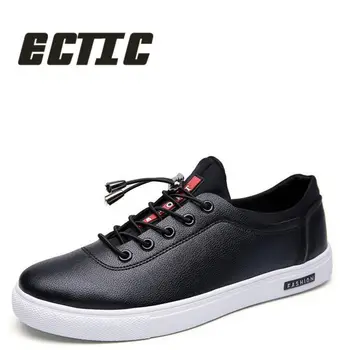 ECTIC 2018 Naujas Mados metalo apdaila sneaker bateliai Elastinės juostos vyriški laisvalaikio bateliai minkšti, Patogūs Vairavimo butas batai CC-033