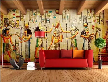 Egiptas Tapetai Didelių Nuotraukų Freskomis Retro Europos Žmonių Faraonas, Egipto Piramidės 3D Sienų Sienų Tapetai