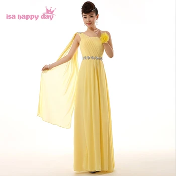Elegantiškas chalatai suknelė ladie šifono moterų šalyje oficialus geltona raudona graikų vieną petį plus size ilgai įrengtas prom dressesH2694