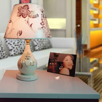 Elegantiškas Modernus keramikos Miegamasis LED Lentelė Žibintai Bedsides Audinio Umbra Studijų Kambarys, Stalo Šviestuvai