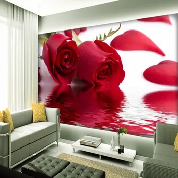 Foto tapetai Rose atspindys stereo TV miegamajame dekoratyvinis fonas užsakymą tapetai, freskos