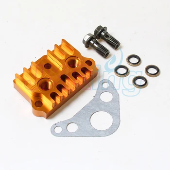 Gold 65MM CNC Oil Cooler Adapter Plate 50-125CC Pit Dirt Bike ATV Z50 Motorcycle