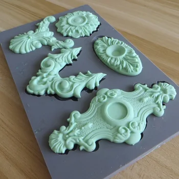 Gėlių retro meno augalų lapai silikono fandont pelėsių Silicio gelio liejimo formų Šokolado saldainiai pelėsių torto kepimo apdailos įrankiai