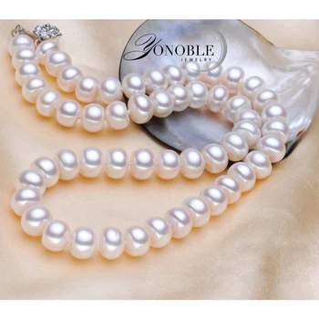 Gėlo vandens nekilnojamojo perlų vėrinį 925 sidabro moterų,vestuvių baltos spalvos natūralių perlų karoliai, papuošalai mergaitė mamos gimtadienis-geriausia dovana