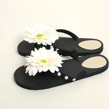 HAHAFLOWER naujų gėlių fifo vasaros moterų sandalai Butas batai gėlių thong šlepetės bohemijos paplūdimio bateliai rankų darbo