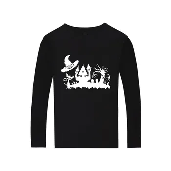 Helovinas Jack-o-lantern T-Shirt įvairių Moliūgų Modelio Drabužius ilgomis Rankovėmis Tees All Hallows' Vakare Drabužiai