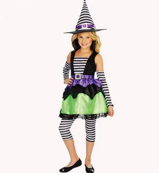 Helovinas ragana suknelė mergaitėms raganos kostiumas raganos suknelė ragana cosplay helovinas drabužiai šalies drabužių