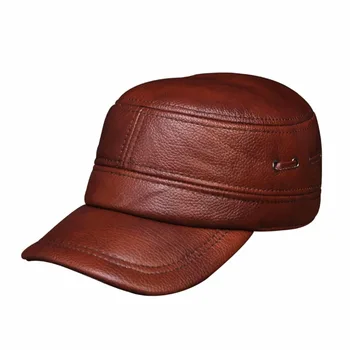 HL081 Vyrų originali odinė beisbolo kepuraitę nauja žiemą šiltas nekilnojamojo karvės odos kepurės skrybėlės