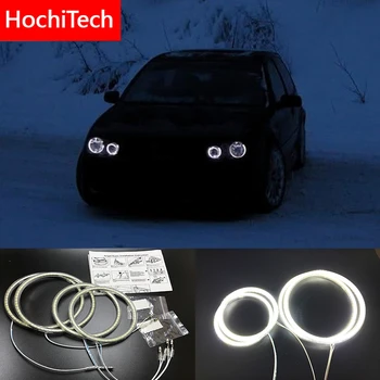 HochiTech Volkswagen VW golf 4 1998-2004 Ultra ryškūs SMD baltos spalvos LED angel eyes 12V halo žiedas rinkinys, šviesos važiavimui dieną DRL