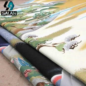 Importo ir vėjo audinio kimono medžiaga įdegio pušies debesis krano spausdinimo audinio Japonijos medžiaga rankų darbo 