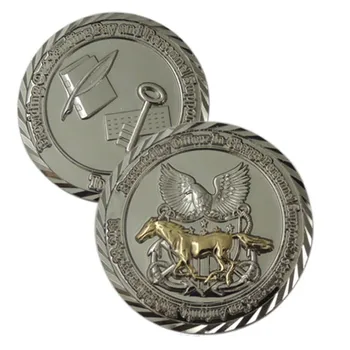 Individualų Sidabro Danga Diamond Krašto Monetos su Dviejų Tonų žemos kainos custom metalo 3D sidabro, aukso monetas,